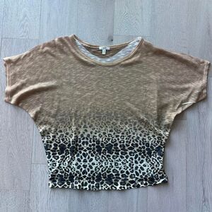 Cache Vintage Leopard Print Flowy Top Medium